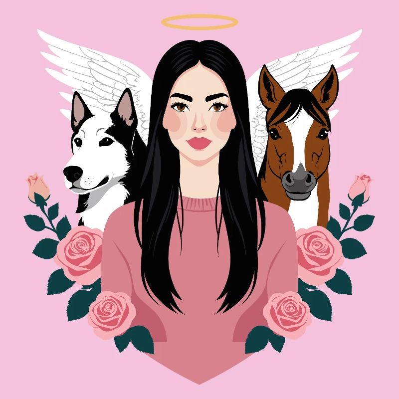 Maîtresse, chien et cheval