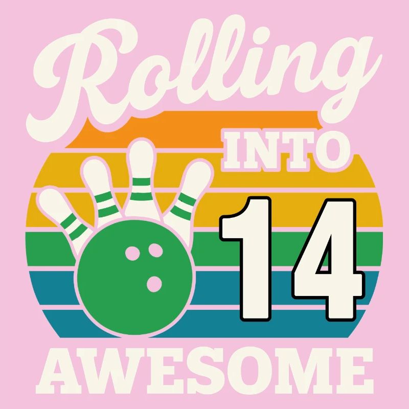 Retro Bowling 14th Birthday Design