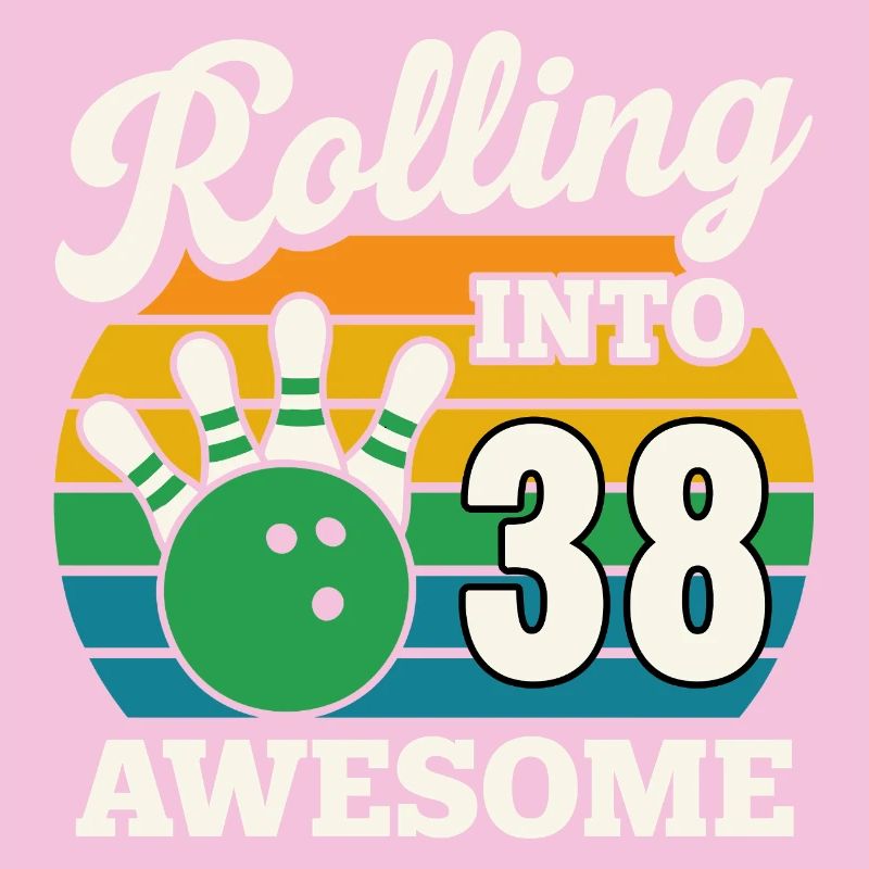 Bowling 38e anniversaire célébration graphique