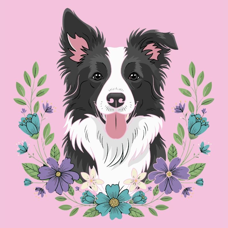 Célébration florale du Border Collie