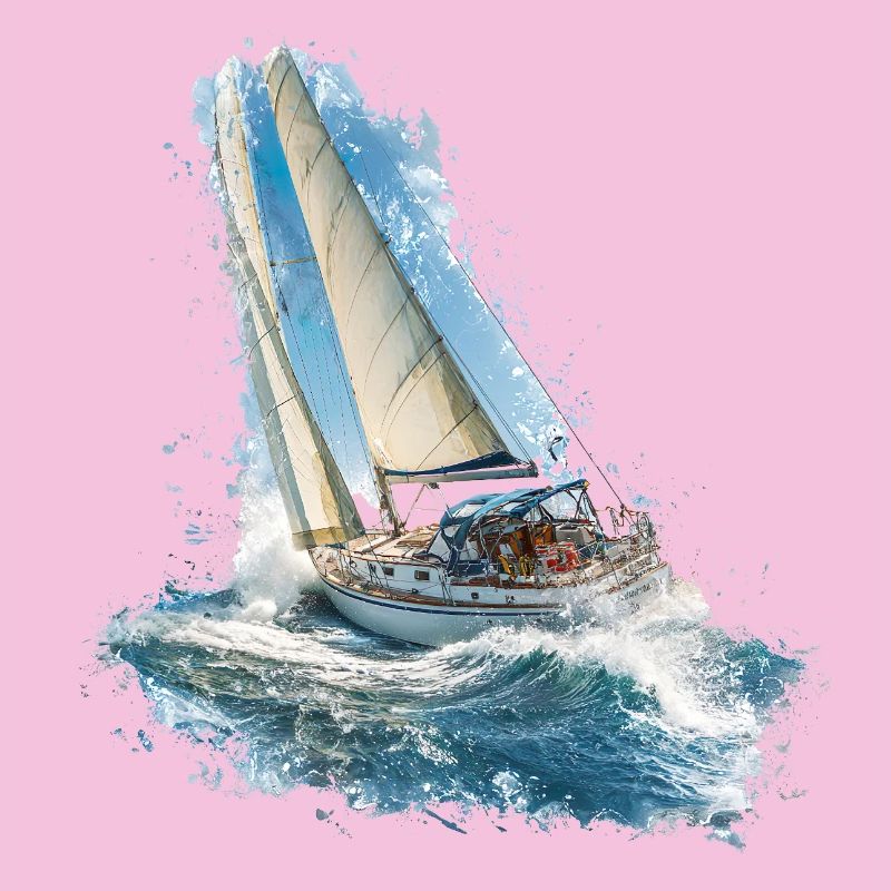 Voilier dans le bruit des vagues
