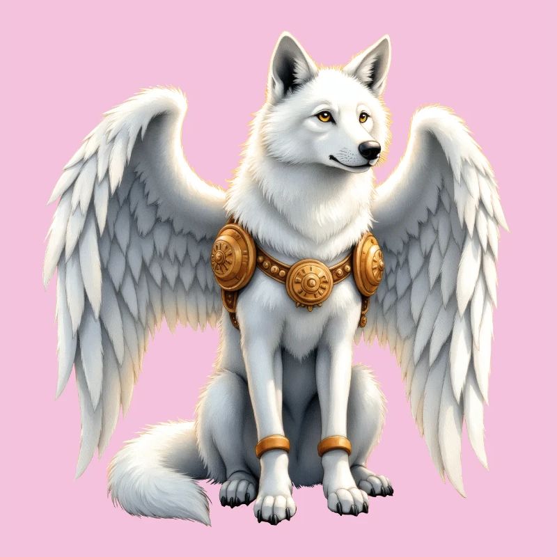 Loup aux ailes célestes
