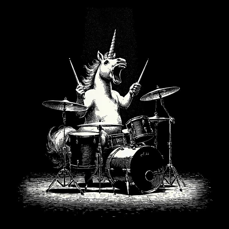 Unicorn Plays Drums – Gift for Drummers