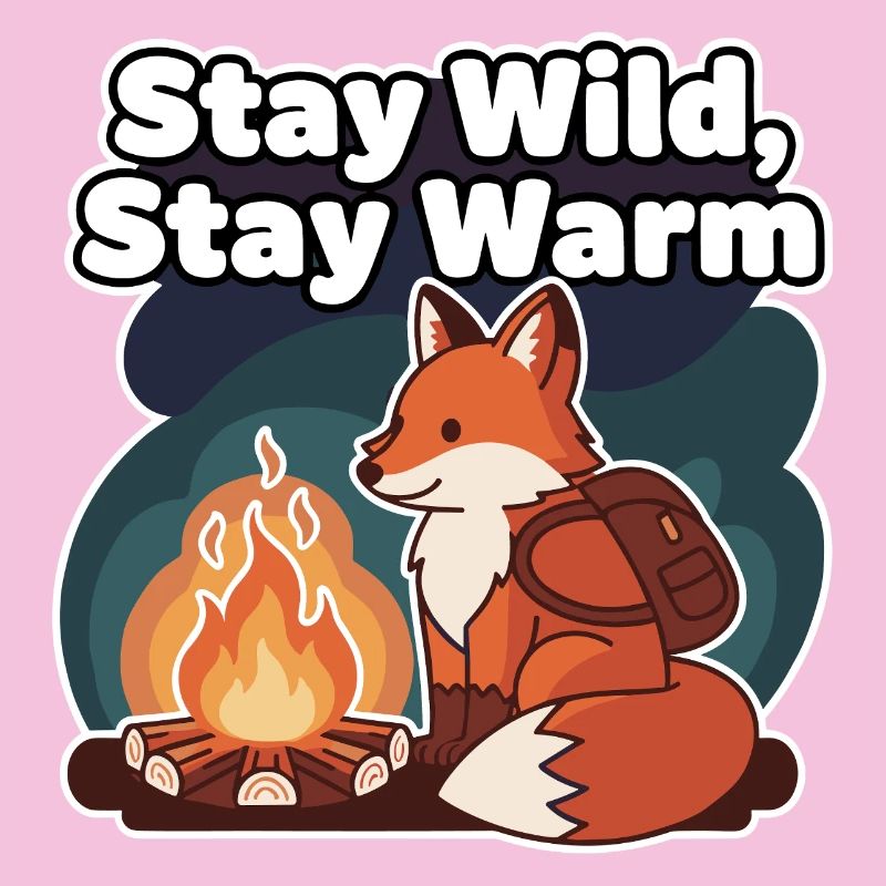 Stay Wild, Stay Warm - Fox at the Campfire