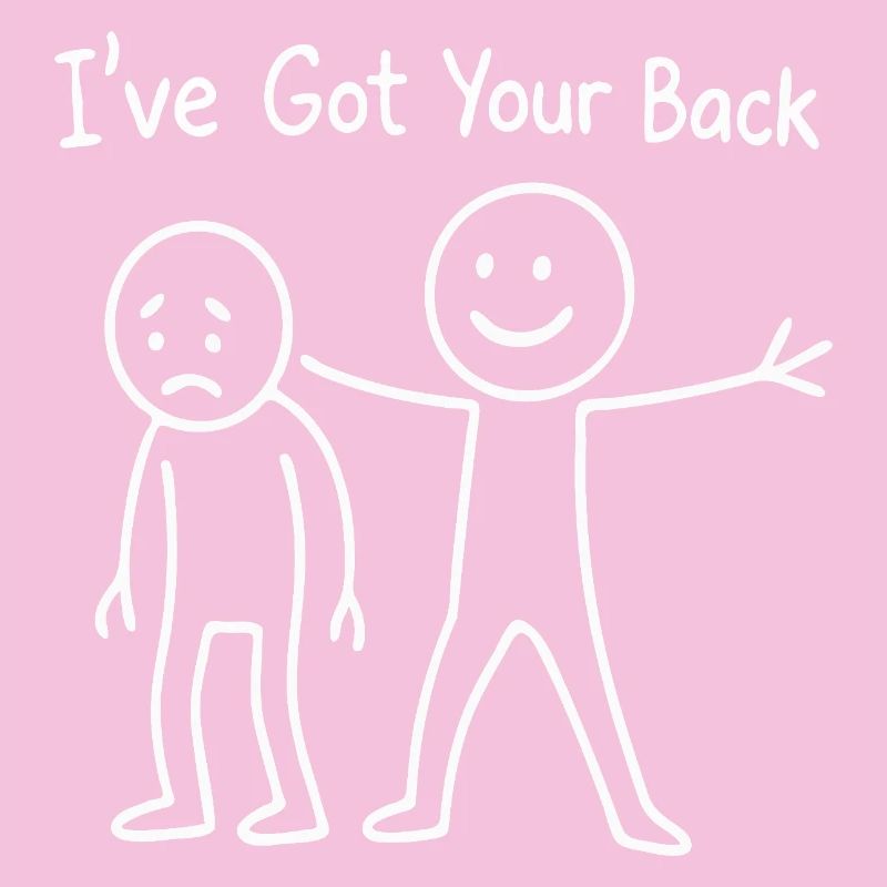 Ive Got Your Back Support Line Art Design