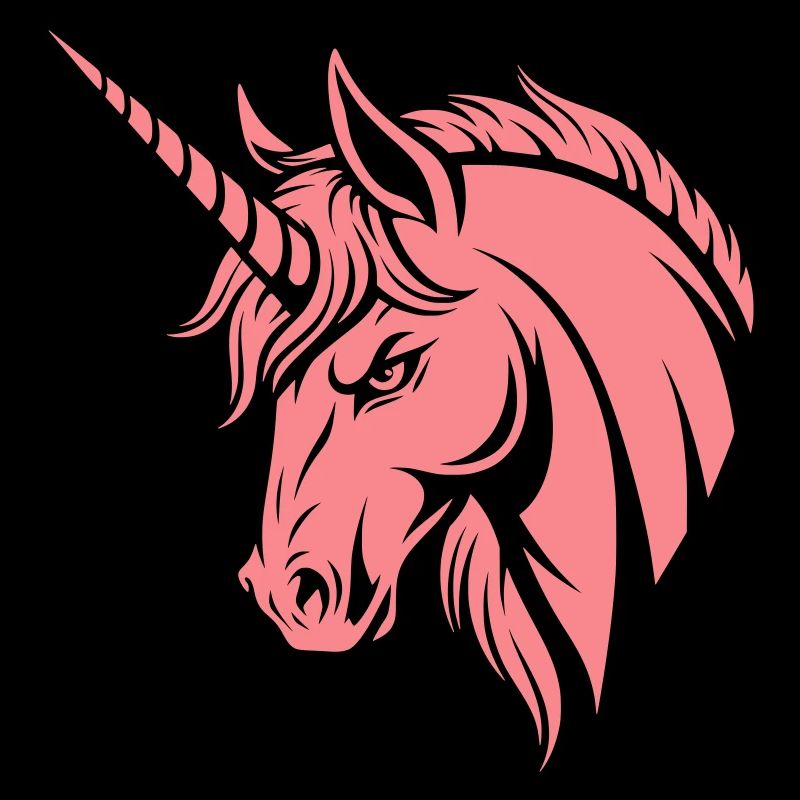 Licorne rose – Tête de licorne dans le style vectoriel