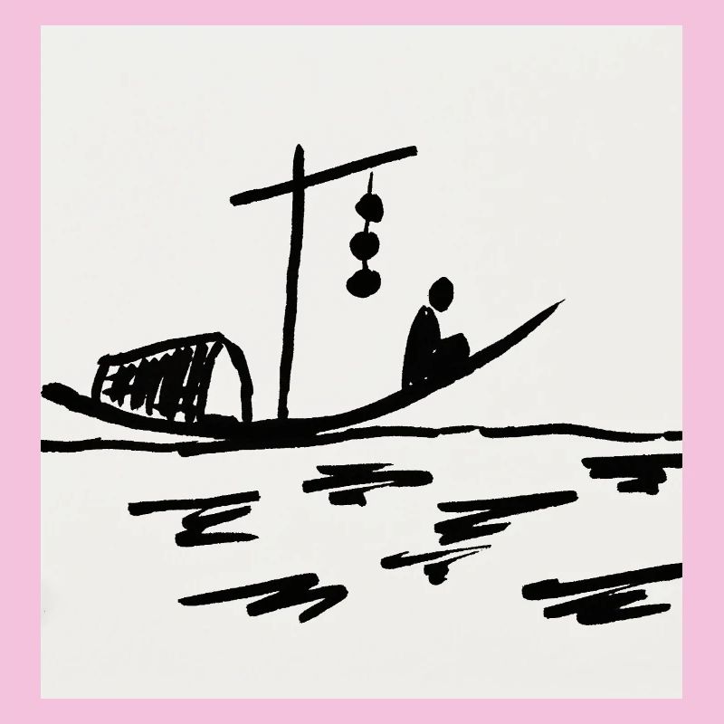 Bateau de nuit sur la rivière