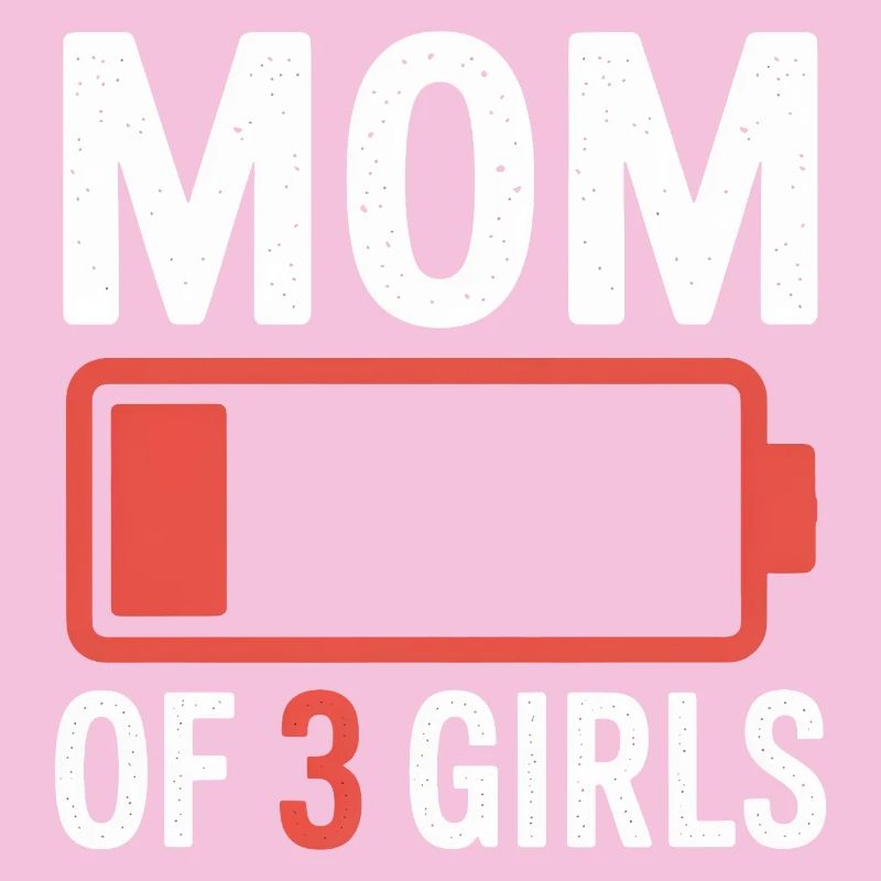 Mama von 3 Mädchen Batterie-Logo