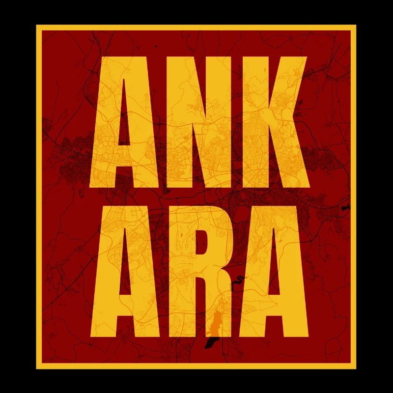 Ankara Großbuchstaben Gelb Rot