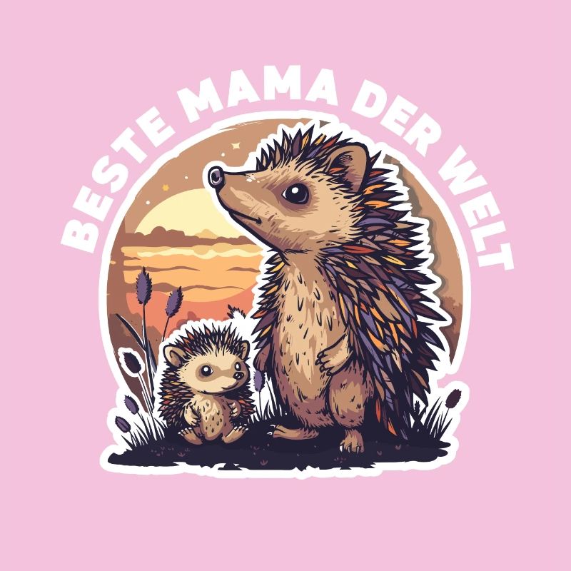 Mama Mutter Beste Mama der Welt Igel Spruch