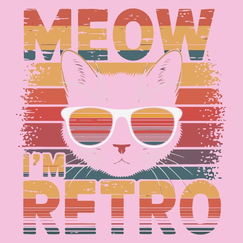 Retro Cat with Sunglasses and Text