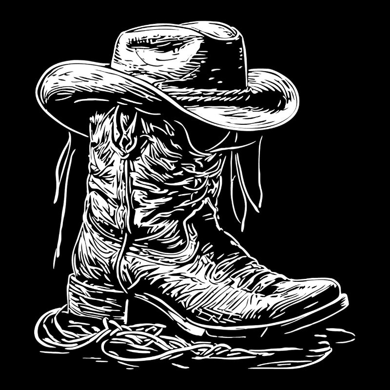 Western Stiefel Linienbild