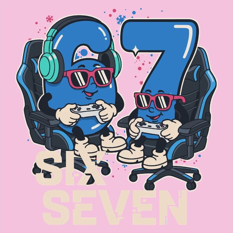 6 7 Sechs Sieben Aura Points Kids Gaming Meme 