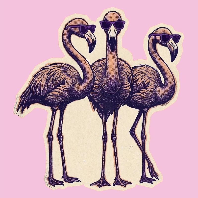 Flamingos Mit Sonnenbrille