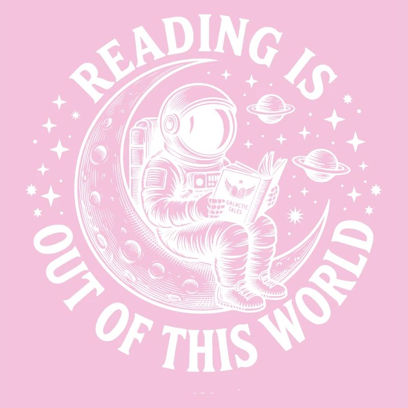 Astronaut liest Buch - Lesen ist nice