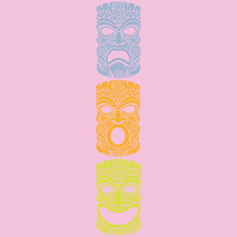 Masque Tiki Tricolore, T-shirts de style rétro et plus encore