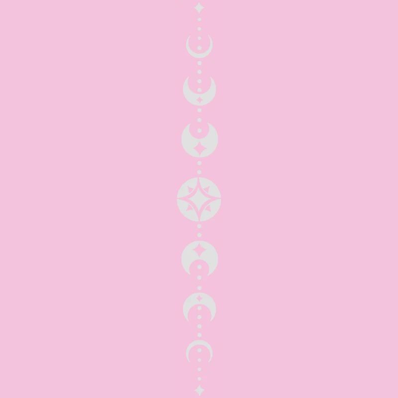 Totem avec phases de lune et étoiles. Blanc.