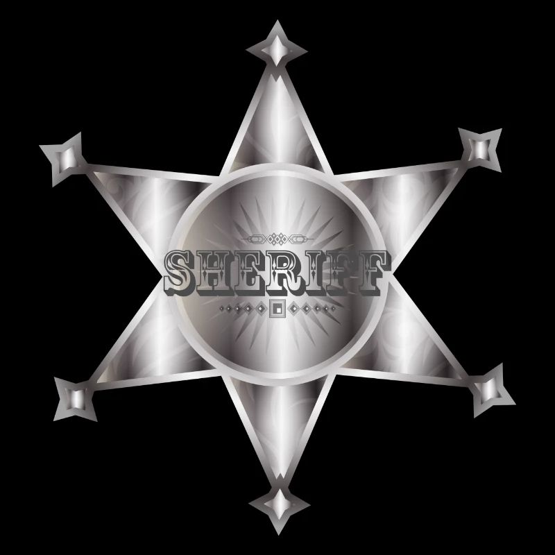 außergewöhnlicher silberfarbene Sheriffstern