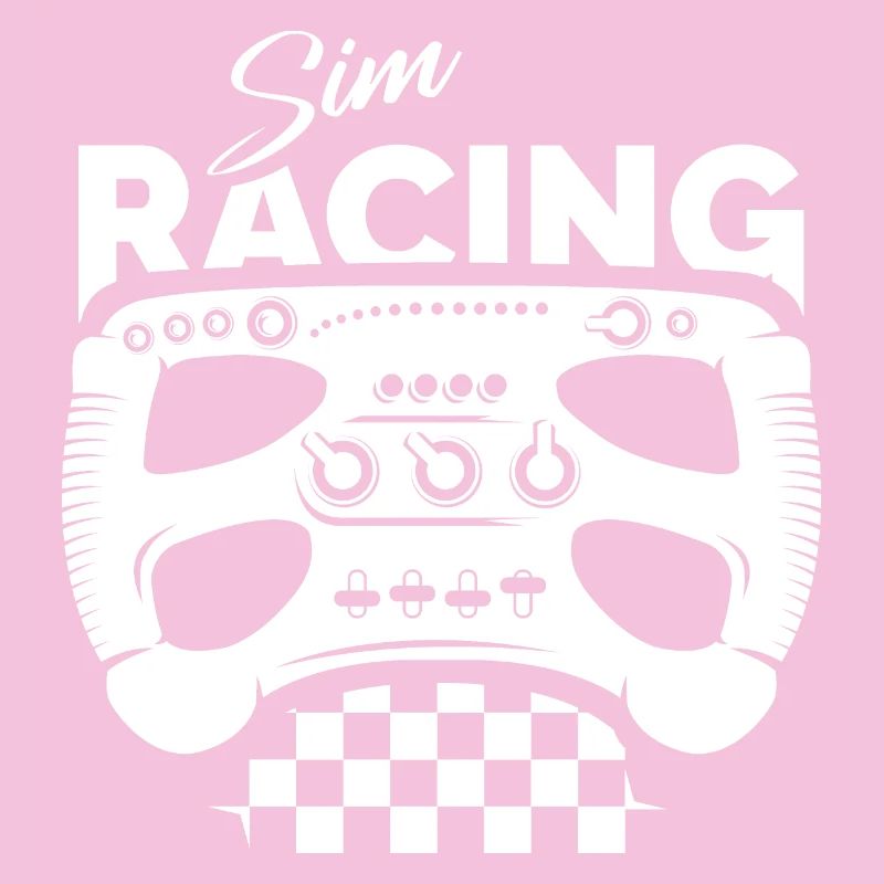 Sim Racing Gamer Formule Volant Drapeau À Damier Logo