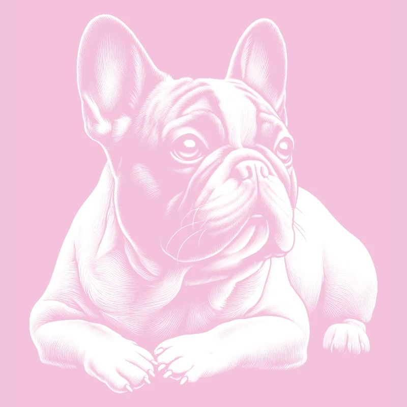 Mignon bouledogue français en position couchée