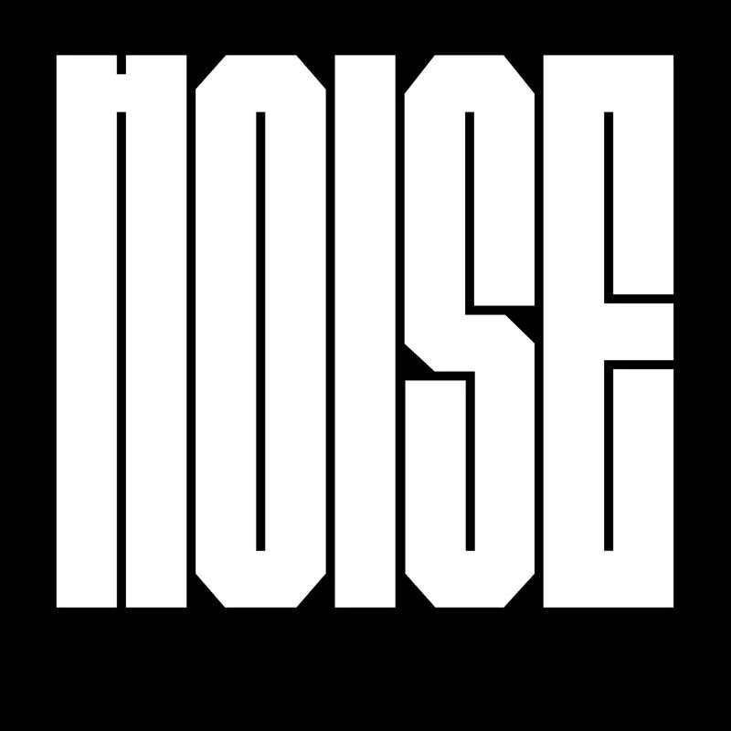 Bold Black and White Noise logo typography