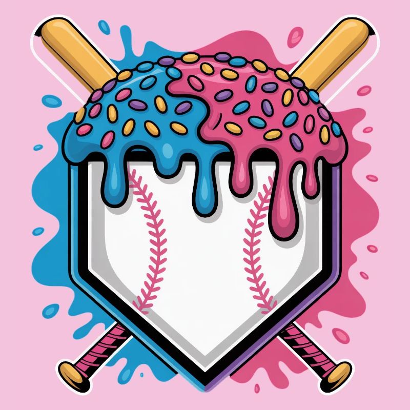 Plaque de baseball avec glace et pépites
