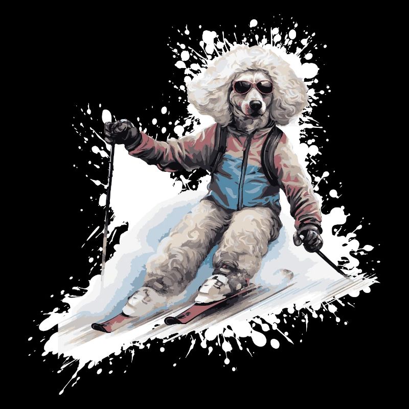 Caniche Chien Ski Ski
