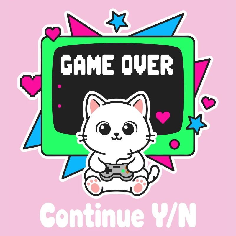 Retro Katzen Controller Game Over
