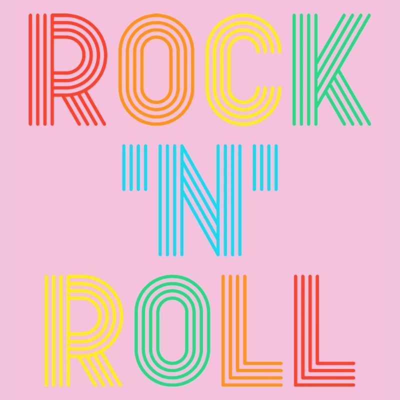 Texte rétro multicolore Rock’N’Roll