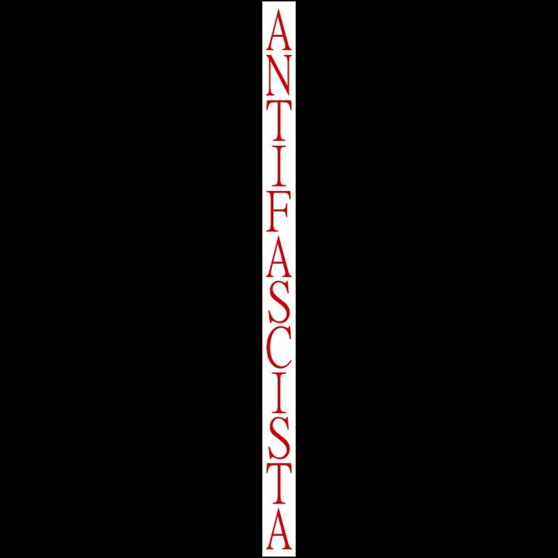 vertically stylish Antifascista lettering