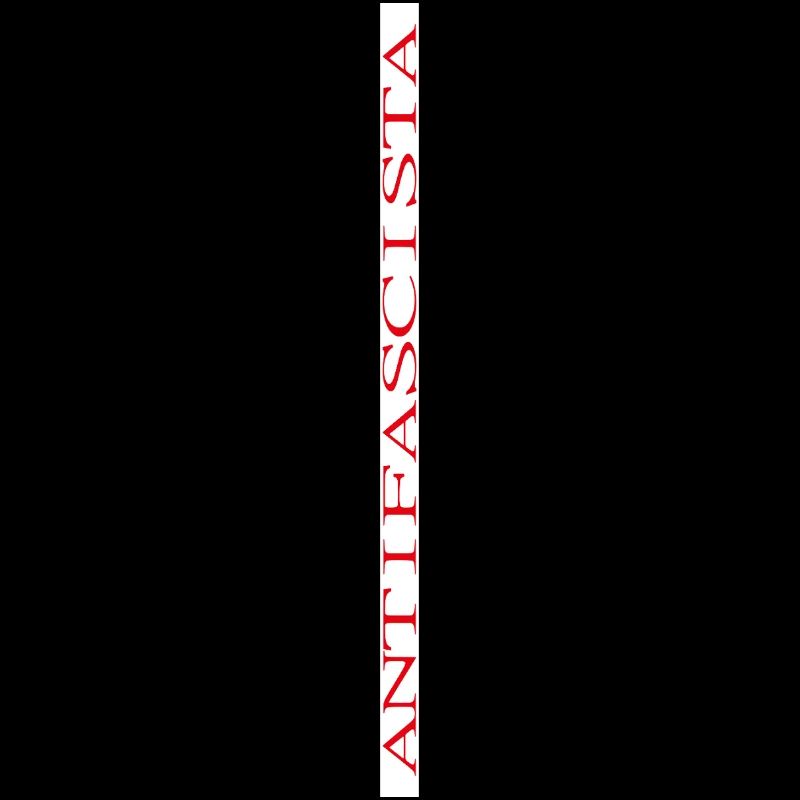 Lettrage antifasciste sur fond blanc vertical