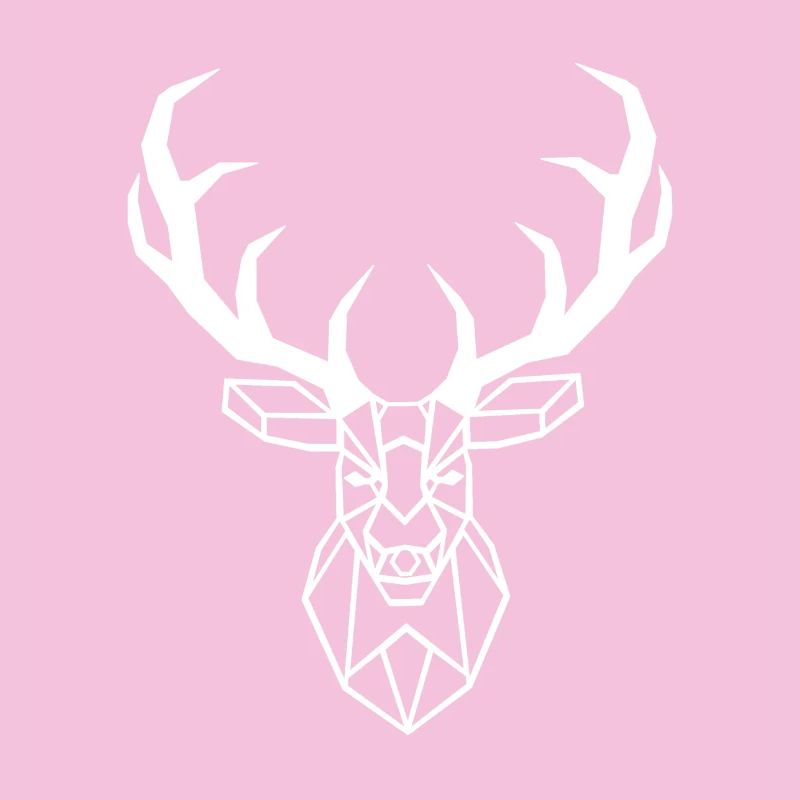 White Geometric Deer