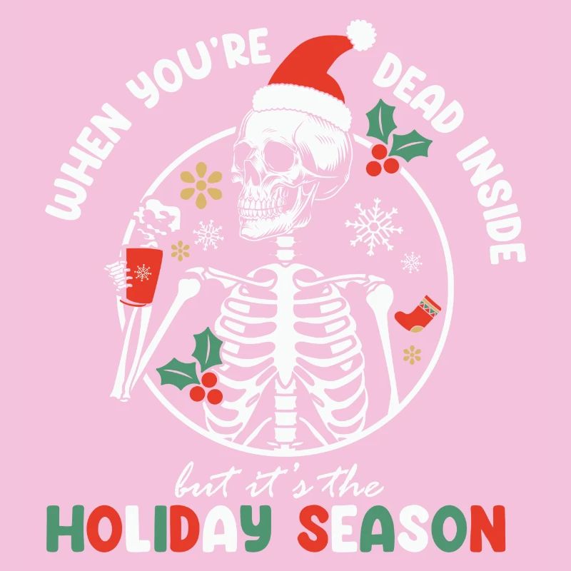Squelette de Noël avec chapeau de vacances