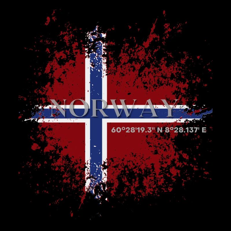 Drapeau de la Norvège grunge