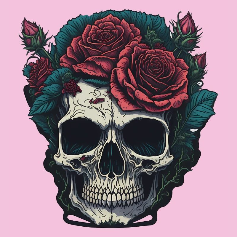 Skull with roses