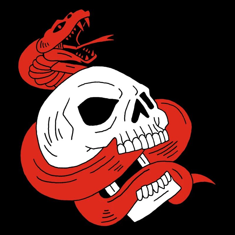 Le crâne et le serpent rouge