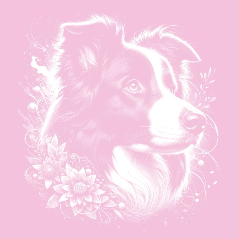Border Collie mignon avec décoration de fleurs cool