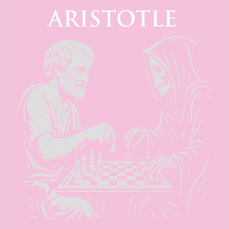 Aristote et Grim Raper Chess Illustration
