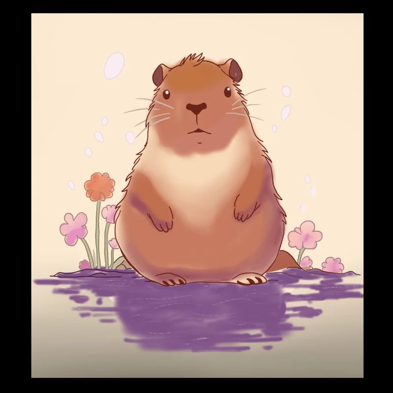 Pastellfarbener See Capybara