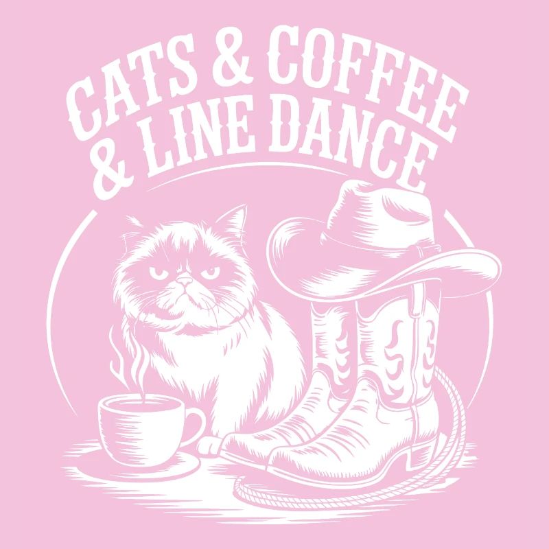 Danse de la ligne de café des chats