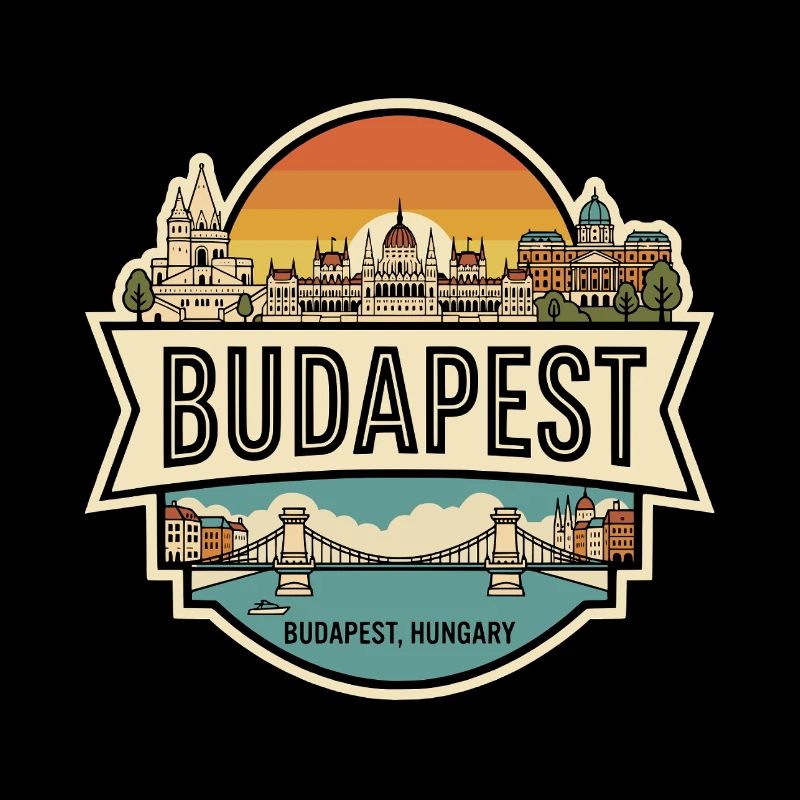Budapest-Ungarn Vintage-Reisesouvenir-Abzeichen