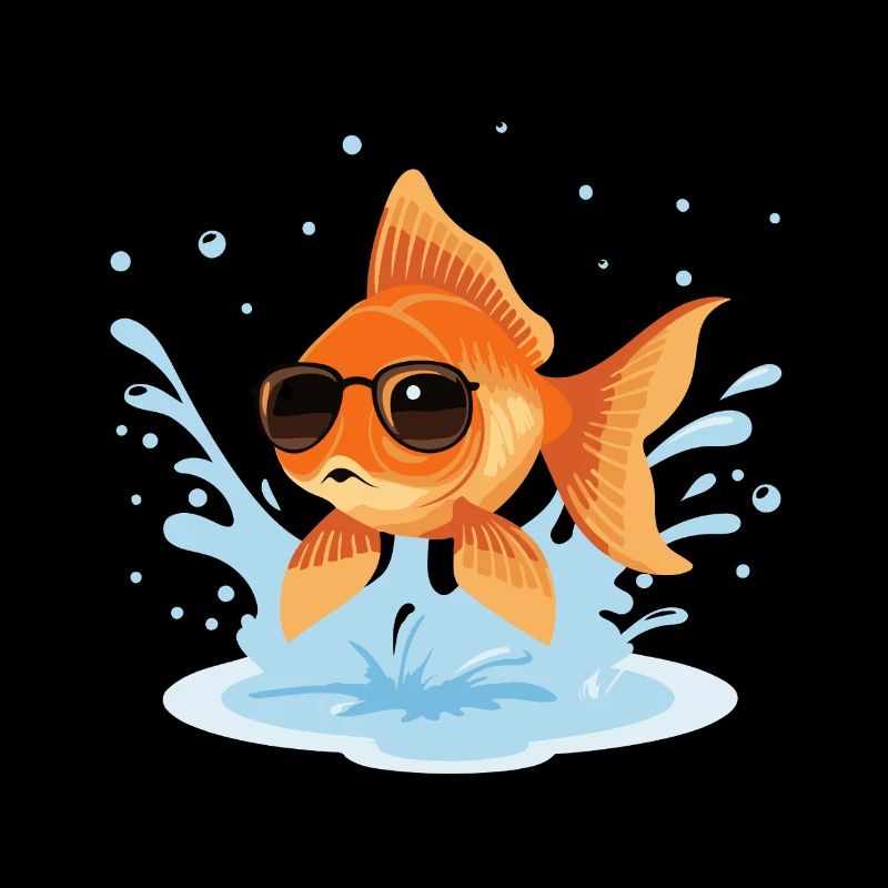 Poisson doré lunettes estivales