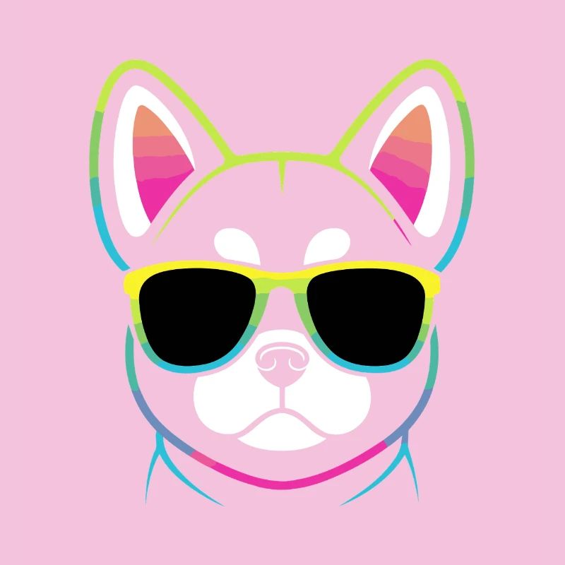 Rainbow Dog with Glasses