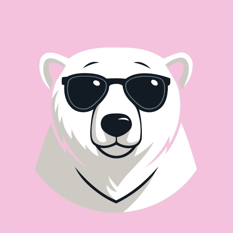 Eisbär mit dunkler Brille