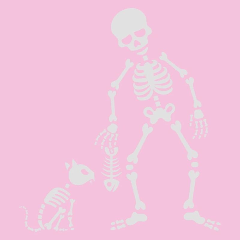 Cat likes fish bone skeleton