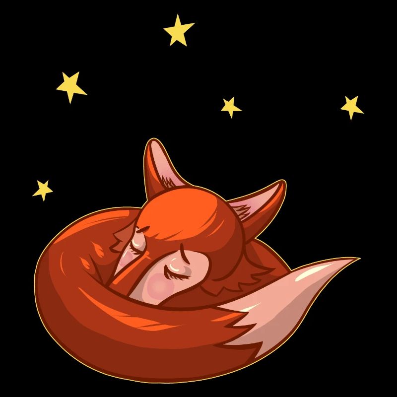 Renard endormi sous les étoiles
