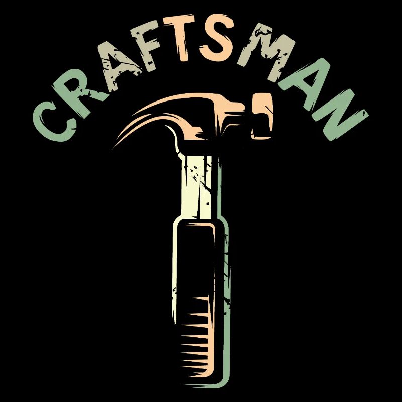 Logo d’artisan avec outil marteau dans le style rétro