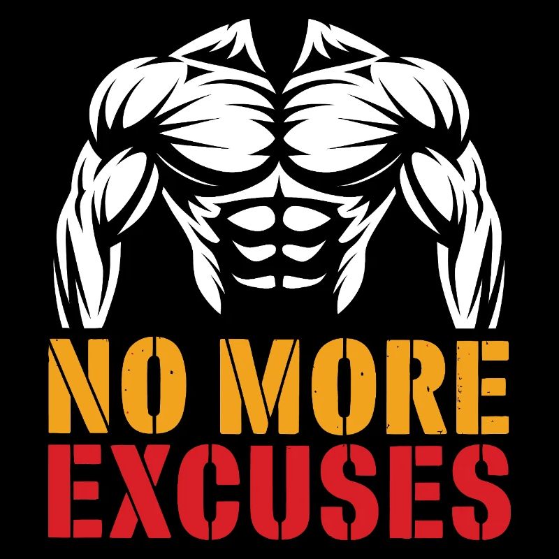 Muscular torso with motivational message
