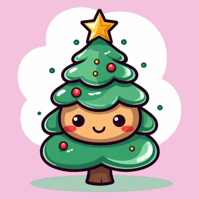 Niedliches Weihnachtsbaum Maskottchen Design