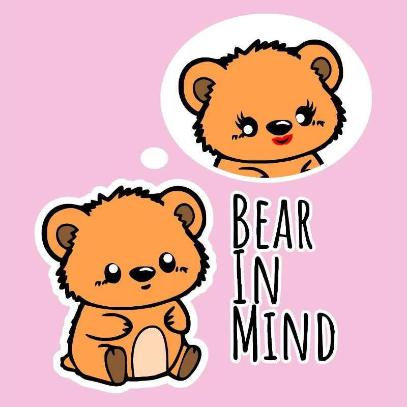 L’ours mignon pense à sa douce copine !